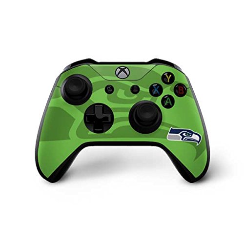 Skinit Decal Gaming Skin Compatible with Xbox One X Controller - Officially Licensed NFL Seattle Seahawks Double Vision Design