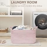 YOUDENOVA Large Blanket Basket Light Pink – Dirty clothes hamper use