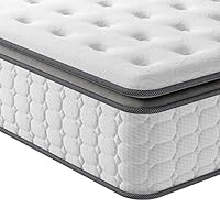 Vesgantti 4FT6 Double Mattress, 10.6 Inch Pocket Sprung Mattress Double with Breathable Foam and Individually Pocket Spring - Medium, Upgraded Pillow Top Collection