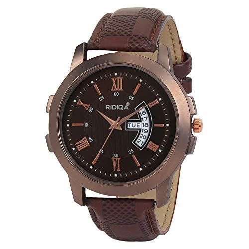 RIDIQA Analog Wrist Watch Brown Dial Brown Belt RD-194 - Image 2