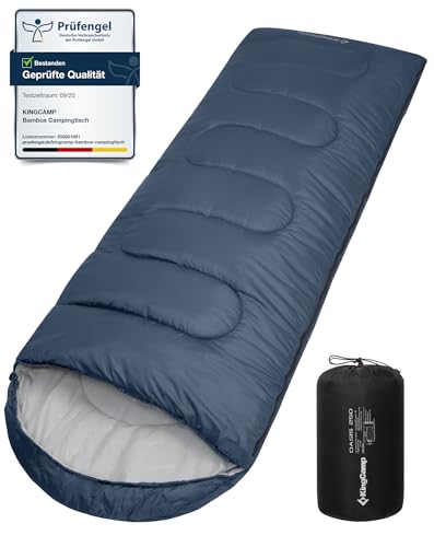 KingCamp Schlafsack für Erwachsene, kaltes Wetter & warm, XL, große und hohe Flanell-Schlafsäcke mit Kompressionssack, tragbar, wasserdicht, Zubehör für Outdoor-Camping
