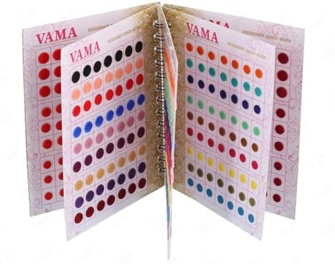 VAMA Fashions Simple Plain Round Multicolour Forehead Sticker kumkum Spiral Bindi Booklet for Women & Girls (Medium Bindi Small Book - 504 bindis)