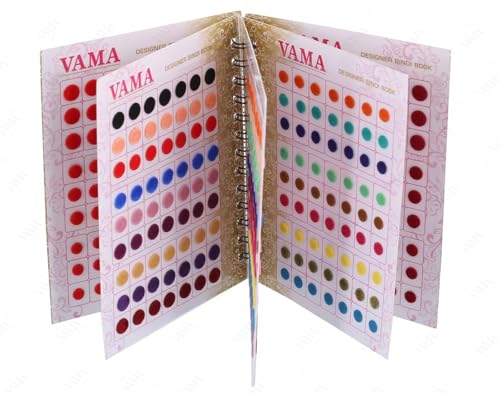 VAMA FASHIONS Simple Plain Round Multicolour Forehead Sticker kumkum Spiral Bindi Booklet for Women & Girls (Medium Bindi Small Book - 504 bindis)