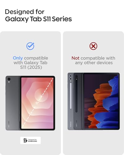 Image of Spigen for Galaxy Tab S11 Case (2025), Air Skin Pro Detachable Magnetic Cover with Clear Transparent Back and Pencil Holder, Gray