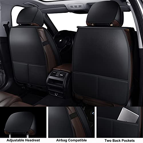 LINGVIDO Car Seat Covers, Breathable and Waterproof Faux Leather Automotive Seat Covers for Cars SUV Truck Sedan,Universal Anti-Slip Driver Seat Cover with Backrest (Front Seat, Black) - Thumbnail 2