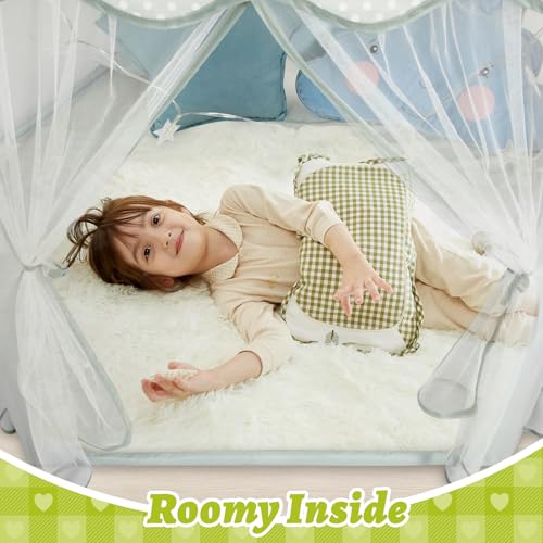 Monobeach Princess Tent Girls Celadon Large Playhouse Kids Castle Play Tent with Star Lights Gift Toy for Children Indoor and Outdoor Games, 55'' x 53'' (DxH) by Monobeach - Image 6