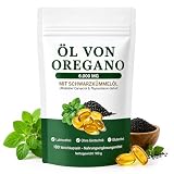 Oregano Öl Kapseln 6000 mg – 180 Softgels – 2-in-1 Oregano & Schwarzkümmelöl Kapseln – Oil of Oregano, Vegan, GMO-, Laktose- & Glutenfrei – Unterstützt Immunsystem