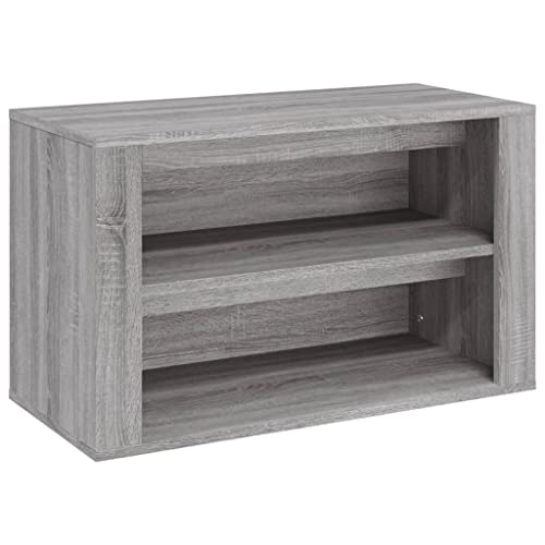 Zapatero Sonoma gris 75x35x45 cm de madera con 2 compartimentos 2
