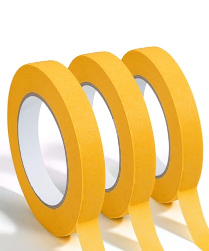 Mr. Pen- Yellow Masking Tape 0.6 Inch Wide 3 Rolls 3 x 55 Yards Yellow
