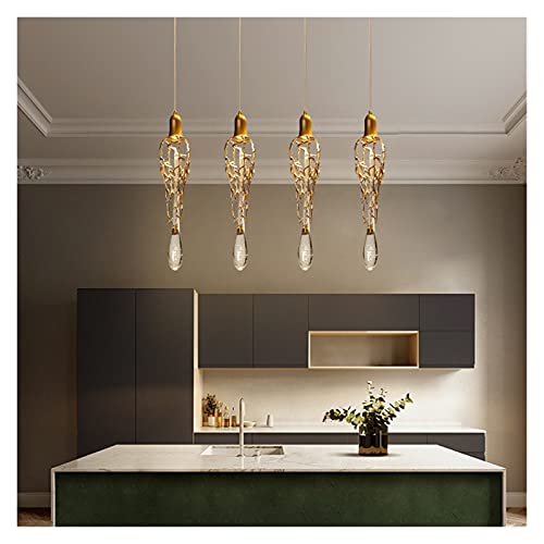 Chandelier en cristal et gouttes de verre lumineuses pour sublimer les grands espaces de repas