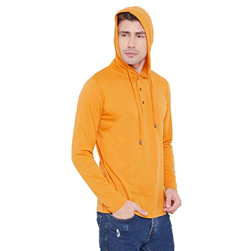 Image of LE BOURGEOIS Men Solid Regular Fit Hooded Neck Full Sleeve Cotton Sweatshirt Hoodie T-Shirt