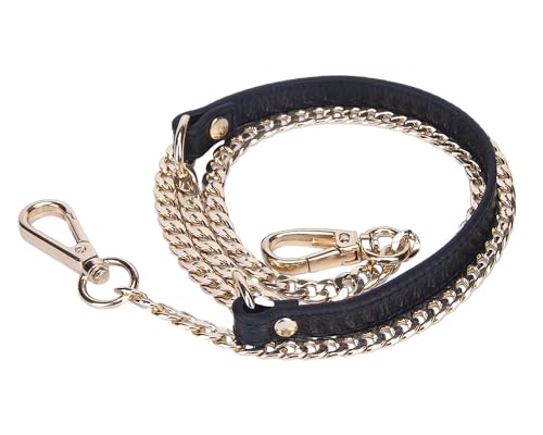 VanEnjoy 12MM Replacement Chain & Genuine Leather Shoulder Crossbody Straps for Handbags Purse Bags (Black) (Black) - Thumbnail 5