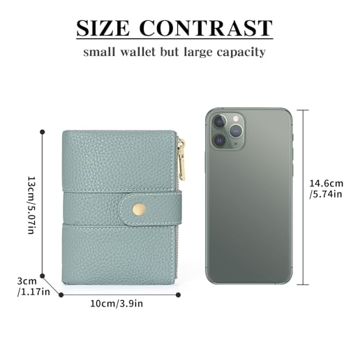 GOIACII Small Wallet for Women with Double Zipper Pocket RFID Blocking Ladies Wallet Leather4