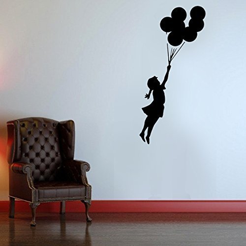 Banksy Volant Ballon Fille Pochoir | Réutilisable Décor Maison & Art Artisanat Peinture Pochoir - semi transparent pochoir, S/ 7.5X26CM Cover