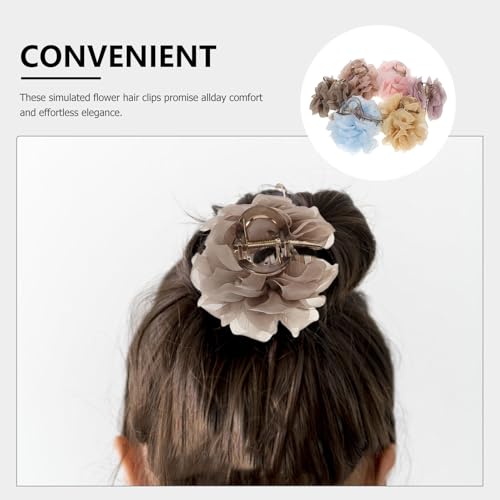 Pinces à cheveux camélia légères qui maintiennent le chignon sans glisser