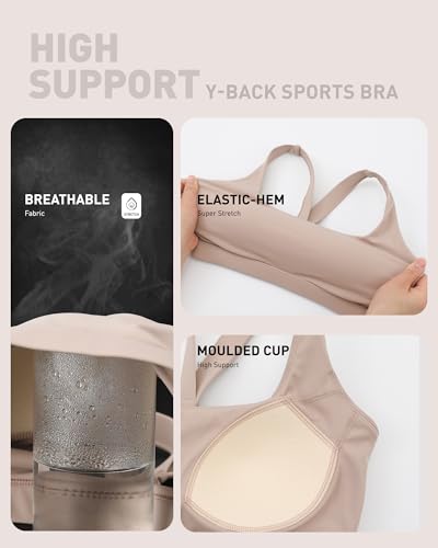Image of RUNNING GIRL Sports Bras for Women, Molded Cup High Impact Sports Bra Workout Bras for Women High Support Racerback