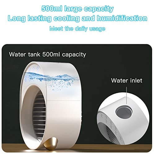 yeacher Ar condicionado portátil Ventilador de resfriador de ar recarregável 3600mah Operado por bat