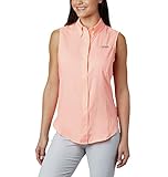 Columbia Women's PFG Tamiami Sleeveless Shirt, Tiki Pink, Medium