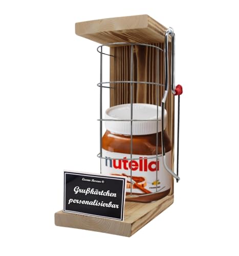 Personalisierte Geschenke für Männer Frauen Geschenkidee mit Namen - Eiserne Reserve Gitterkäfig Nutella Glas (1 x 450 g) incl. Notsäge - Papa Mama Geburtstag Hochzeit