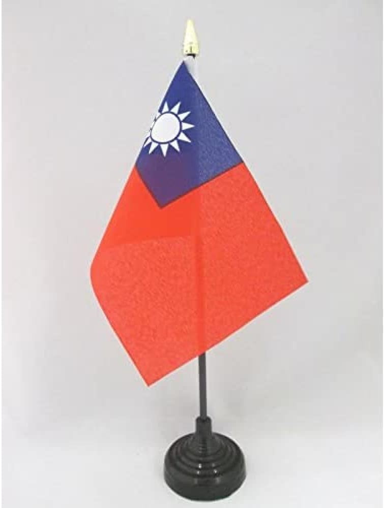 AZ FLAG 台湾テーブルフラッグ 4インチ x 6インチ - 台湾デスクフラッグ 15 x 10 cm - ゴールデンスピア トップ