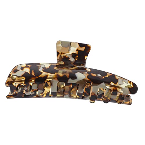 HONMEET アセテート ヘアクリップ べっ甲風 大型 すべり止め レディース用 ヘアアクセサリー お風呂 メイク 洗顔用