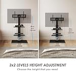 FITUEYES TV Pour les télés de 32-70'' jusqu'à 88 lbs, plancher TV Hauteur jusqu'à 54.6'' avec Max Vesa 600 x400 mm, 60 Degrés pivotants & 6 Niveaux Réglage de la hauteur