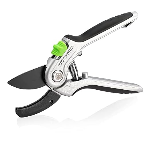 WORKPRO Garden Anvil Pruning Shears, 8" Pruning Scissors Heavy Duty with Ergonomically Design Handle, Labor-Saving Garden Clippers Hand Tools for Thick Dry branches and Dead Plants