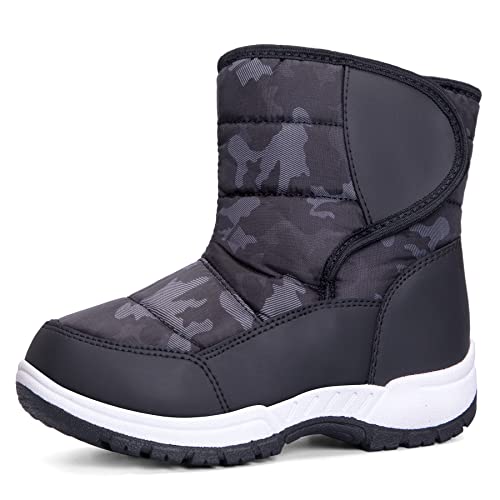 K KomForme Boys & Girls Snow Boots Warm Anti-Slip Outdoor Winter Shoes (Toddler/Little Kid/Big Kid)