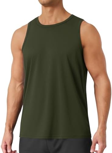 BOOJO Tank Tops Men - Summer Black Quick Dry Moisture Wicking Workout Muscle Sleeveless Shirts for Gym Running Beach