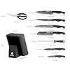 BRODARK Knife Set, Damascus Kitchen Knife Set with Block, 9 Pieces Sharp Professional Japanese Chef Knives with Ergonomic Full-Tang ABS Handle for Home, Restaurant -Christmas Gift, Dark Horse Series