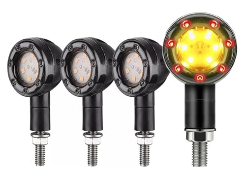 Luz freno trasera y señal de giro para motocicleta con bombillas ámbar y roja en pack de 2 o 4 piezas
