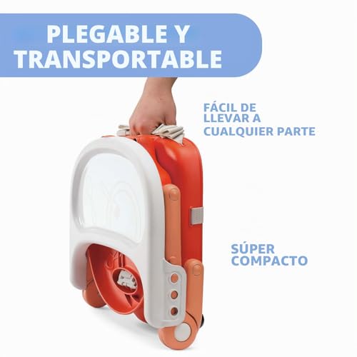 Miniatura 4 de Chicco Pocket Snack Alzador De Silla Para Niños Para Comer, Apto De 6 Meses Hasta 3 Años 15 Kg , Trona De Viaje Portátil Y Ajustable Para Bebés, Compacta Y Con Bandeja Desmontable - Rojo