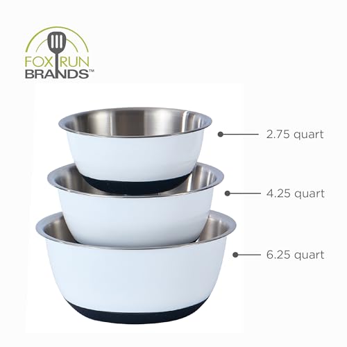 Set de 3 tazones de acero inoxidable blanco Fox Run miniatura 6