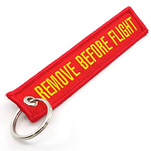 Porte-clés Remove Before Flight rouge jaune anti-rayure pour protéger le réservoir moto