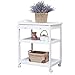 Rolling Utility Storage Wózek kuchenny, Wózek do serwowania Wózek narzędziowy  , Wózki barowe na kółkach, z 3 półkami do salonu, Łazienka (biała)