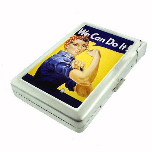 Perfection In Style Rosie The Riveter WWII Double-Sided Cigarette Case with Lighter, ID Holder, and Wallet D-041 : Health & Household