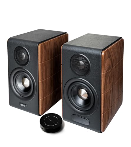 Edifier S880DB MKII Hi-Fi Bookshelf Speakers, Premium 2.0 Active Speaker System, 88W RMS, Hi-Res Audio with LDAC, Bluetooth/USB-C/Optical/Coaxial/RCA Input, Subwoofer Output, Dark Wood