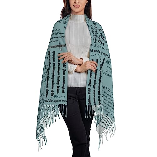 YQIUSM Prayer Shawls Healing Inspirational Scripture Bible Verse Religious Shawl Wrap Blanket Scarf2