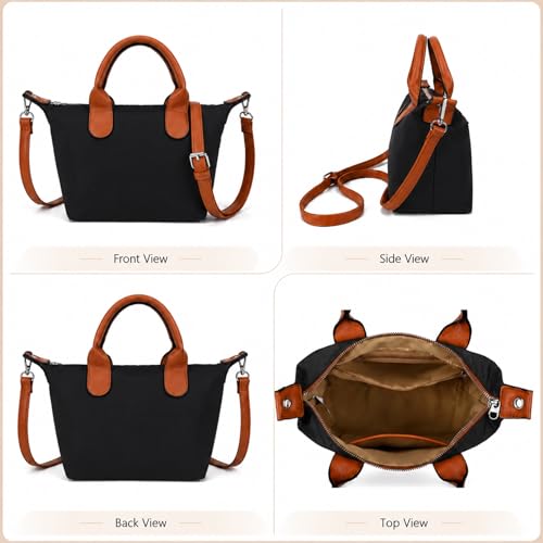 Bolso Tote de nylon para mujer, resistente al agua miniatura 5