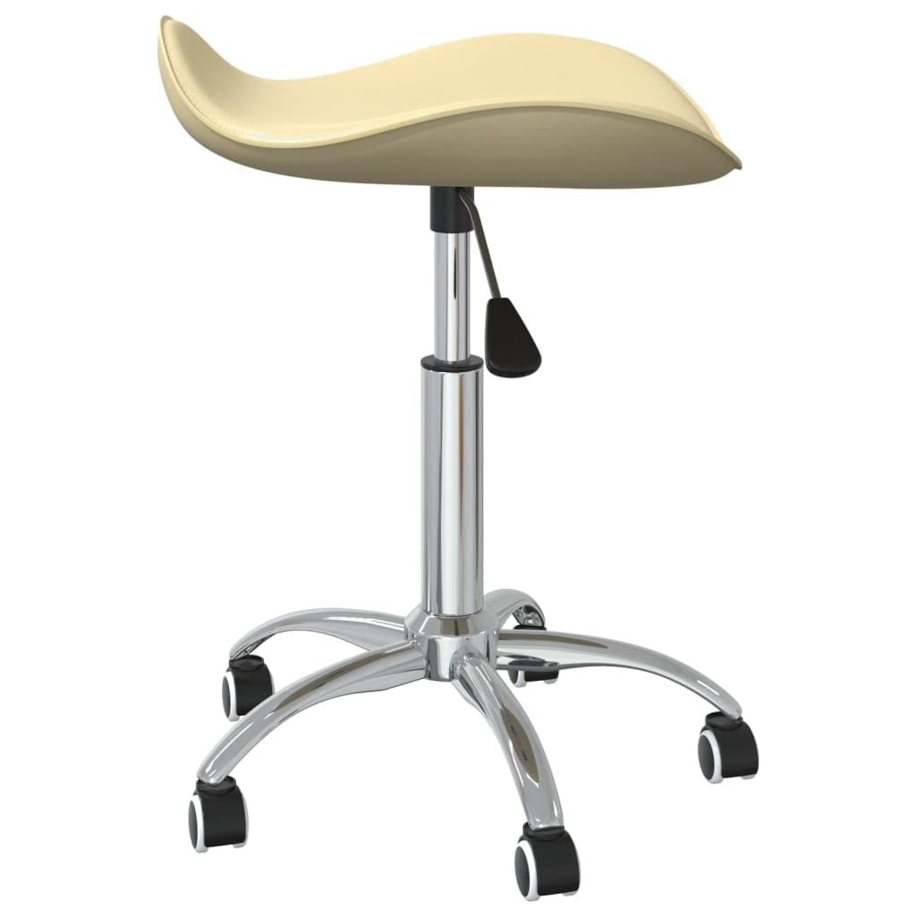 Bürostuhl Creme Kunstleder Höhenverstellbar Drehbar mit 5 Rollen und Kunstlederbezug für maximalen Sitzkomfort und Mobilität Ergonomie Büromöbel