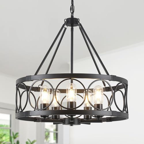 5-Light Farmhouse Chandelier for Dining Room Light Fixture,Modern...