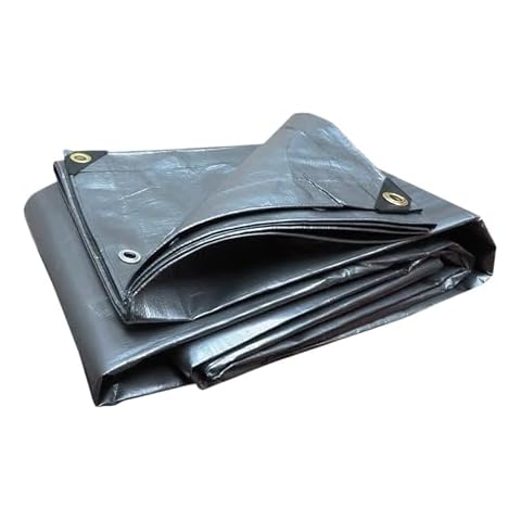 Tarps Now 8x20 Feet Poly Tarp |12 MIL Heavy Duty Waterproof Cover |Rip and Tear Proof Plastic Tarp with Rustproof Aluminum Grommets & Reinforced Edges |Ideal for Roof Repairs, Landscaping-Silver Cover