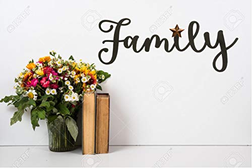 Decorative Metal Sign For Your Home, Family Black Metal Wall Hanger Art 14 W X 5.5 H Inches - Home Accent Decor- Modern Rustic Vintage Farmhouse Style #TOP5