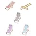 perfeclan 5 Sedie da Spiaggia, Stile Imbracatura Pieghevole, Legno con Tessuto Colorato: per Bomboniere, Decorazioni per Torte, Case delle Bambole, Giardino