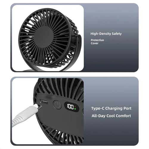 Ventilador de clip con pantalla LCD que refresca espacios de 15㎡ sin ocupar sitio 5