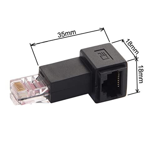 cablecc Adaptador Ethernet RJ45 Cat 5e Ángulo Izquierdo miniatura 4