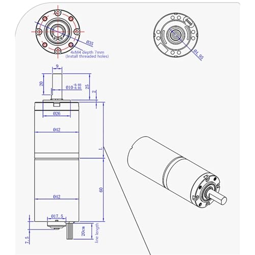 Moteur réducteur CC sans balais 42GP-4260 pour motoriser un mécanisme de portail - 6
