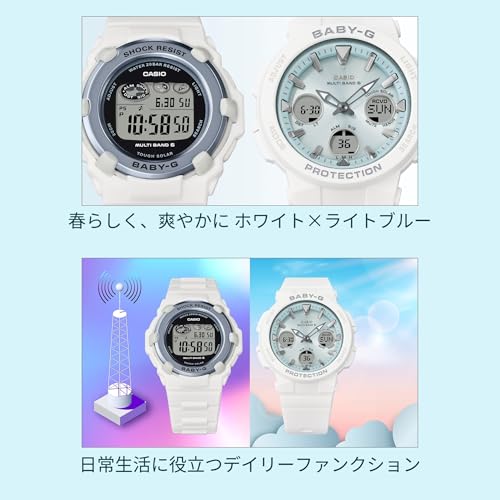[カシオ] 腕時計 ベビージー 【国内正規品】Spring Package 電波ソーラー BGR-3003SP-7JR レディース ホワイト×ライトブルー 商品画像5