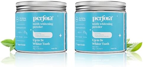 Perfora Teeth Whitening Powder | Enamel Safe & Effective Teeth Whitener Solution | Triple Mint Formula For Long Lasting Freshness | Teeth Cleaning Dental Kit For All Teeth Types | Pack Of 2 (100g)