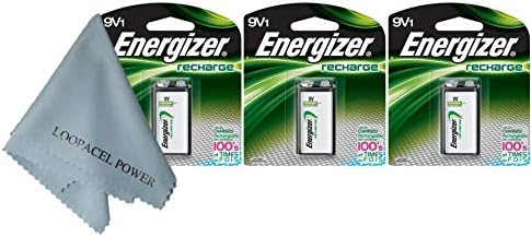 Energizer Rechargeable 9 Volt (8.4V) NiMH 175mAh 3 Batteries